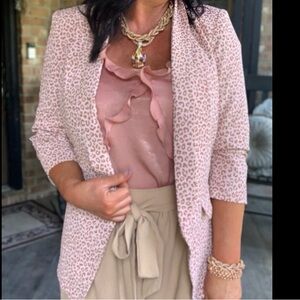 Oddi Pink Leopard Print Blazer